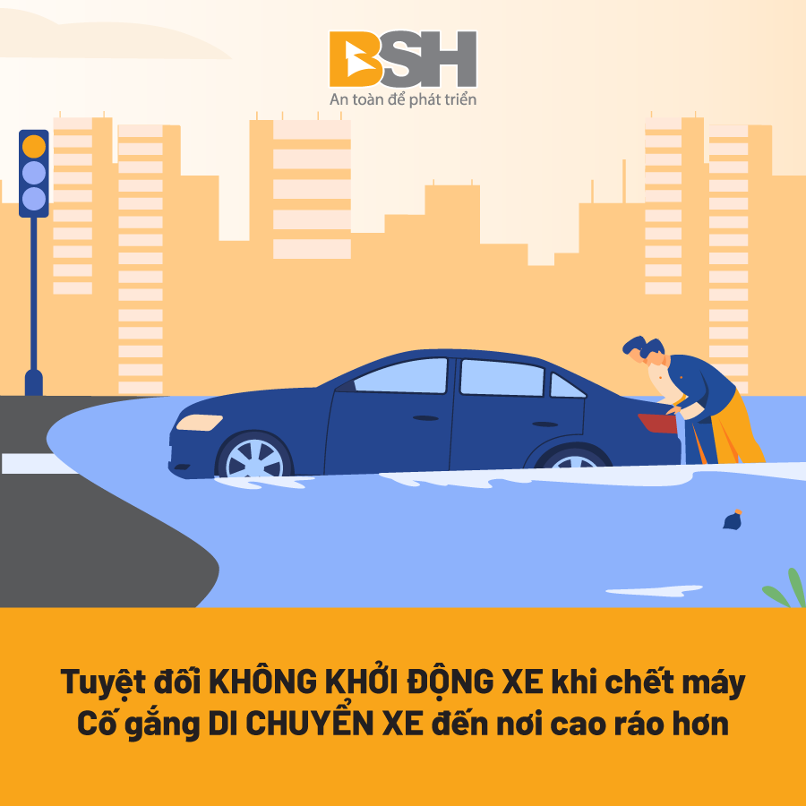 Bồi thường ô tô ngập nước: Không khởi động xe & di chuyển xe tới nơi cao hơn